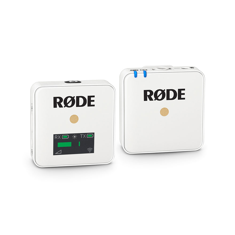 Rode Microphones Wireless GO Compact Wireless Microphone System with Transmitter and Receiver White With Rode Lavalier GO Professional-Grade Wearable Microphone White 